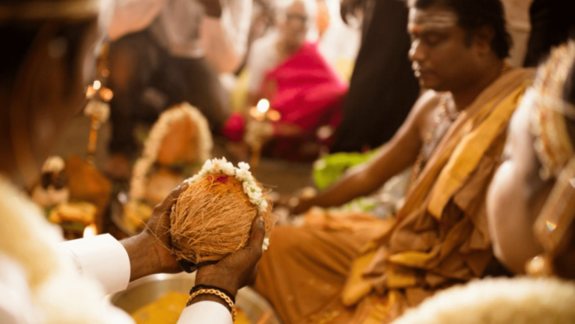 Traditional Hindu wedding ceremony conducted by an experienced Pandit with sacred fire rituals
